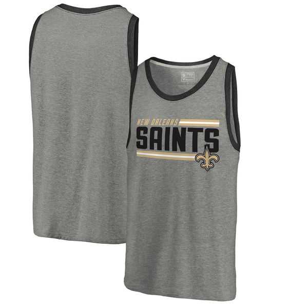 New Orleans Saints NFL Pro Line by Fanatics Branded Iconic Collection Onside Stripe Tri-Blend Tank Top - Heathered Gray,We sell and wholesale New Orleans Saints NFL Pro Line by Fanatics Branded Iconic Collection Onside Stripe Tri-Blend Tank Top - Heathered Gray on line form chian!